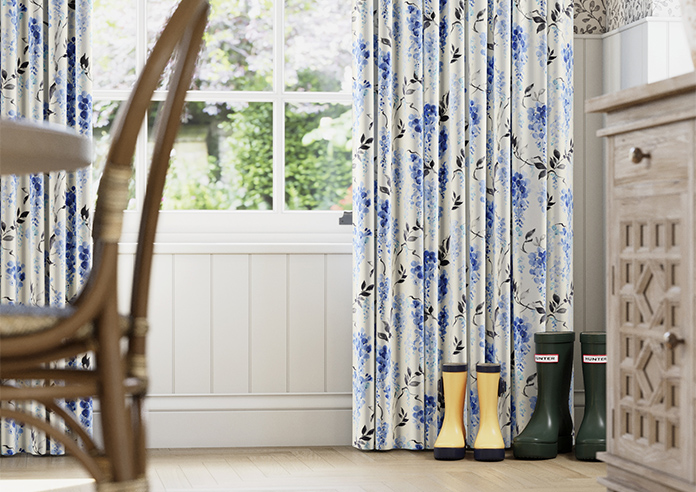 Wisteria Silk, Ink Blue - Made to Measure Curtains - Image 5